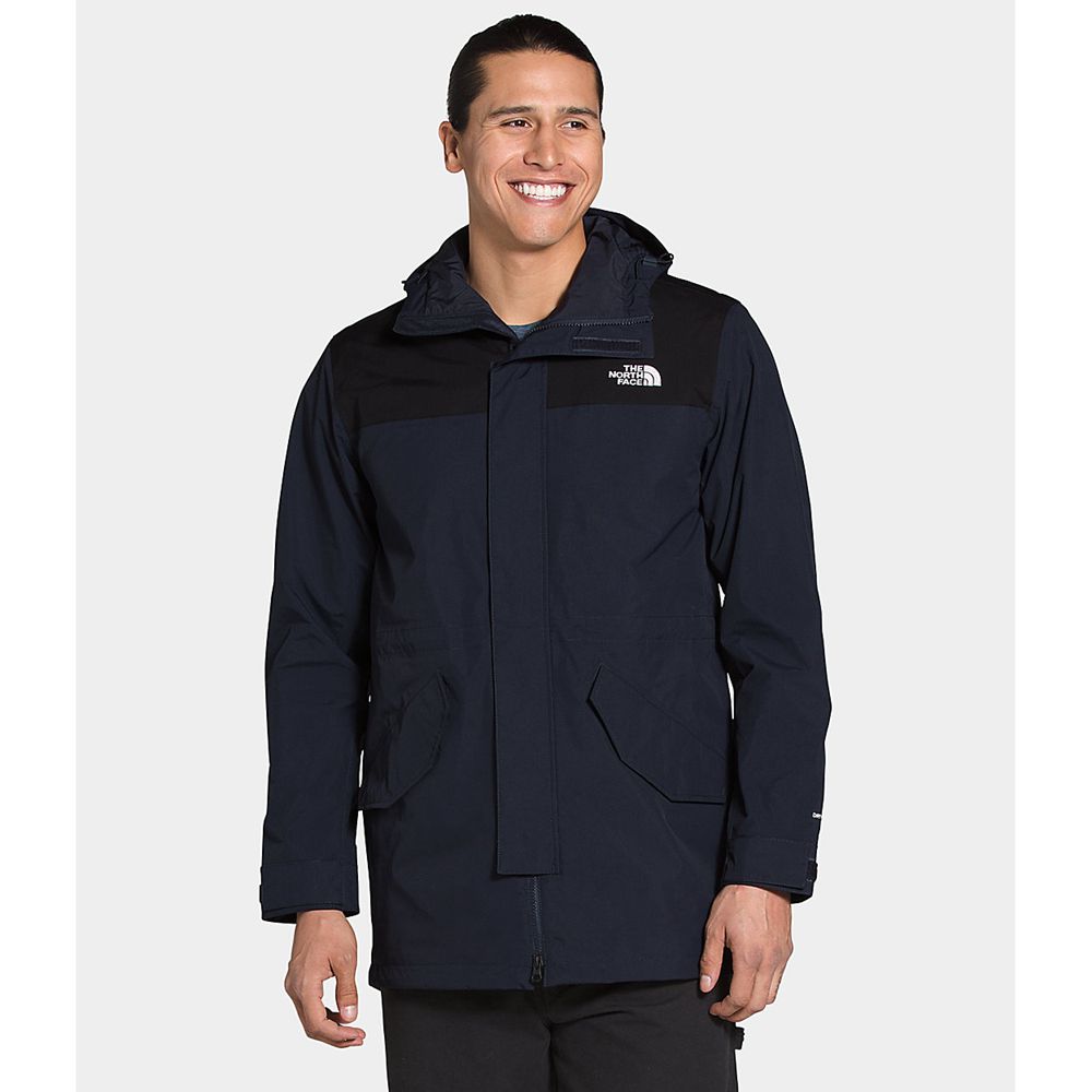 The North Face Parka Mens Australia - The North Face City Breeze Rain Navy / Black (CHL-978405)